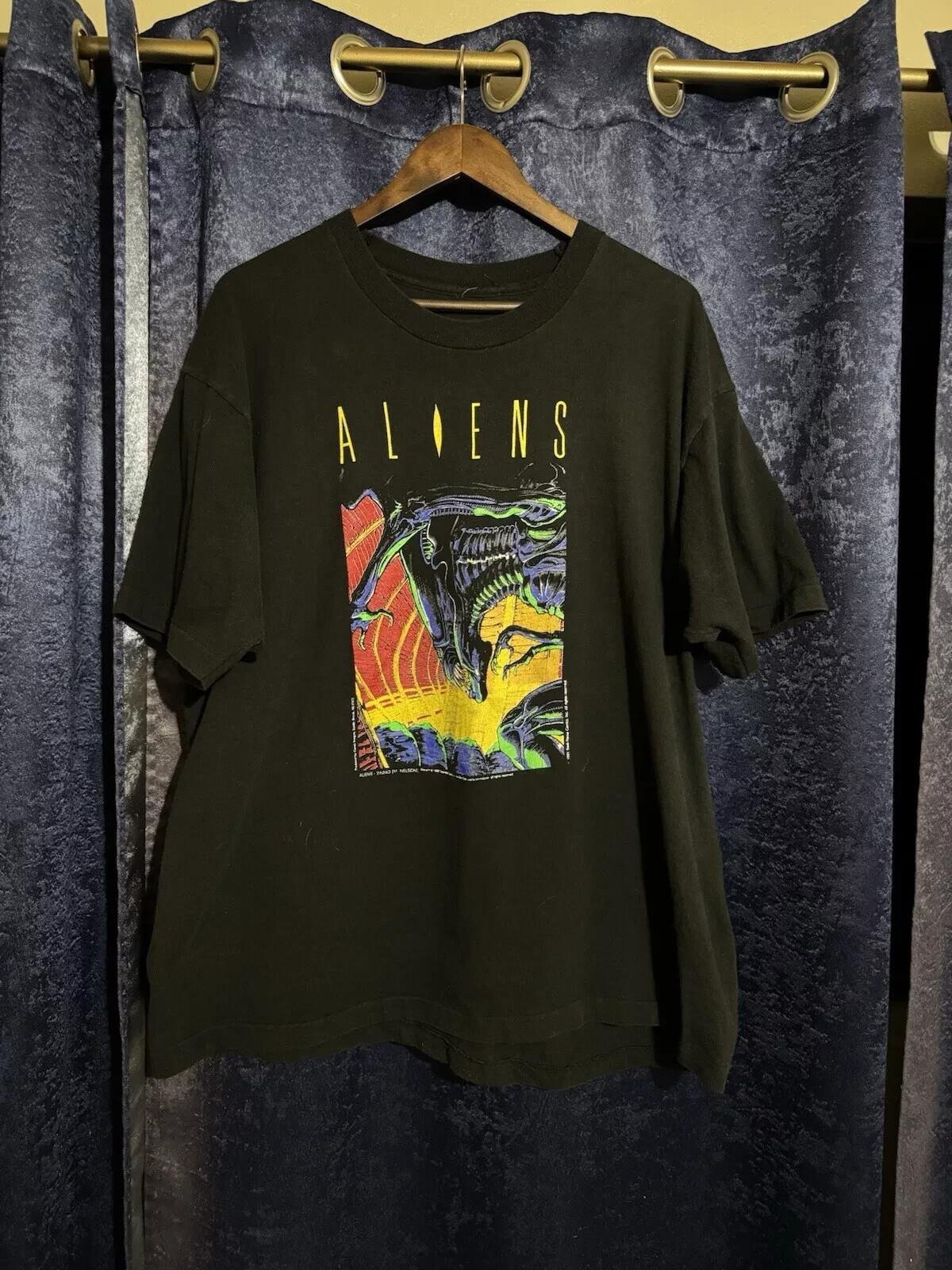 HOT! Vintage 1991 Aliens Movie Shirt 1991 Rare Reprint Shirt Size S-XL XL