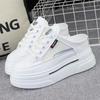 Fashion Mesh Breathable Slippers Women's 2024 Summer Outer Wear Thick Bottom Inner Heightened 8cm Slip-on Loafers Without Heel Sneakers
