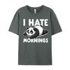 I Hate Mornings Bear Not A Morning Bear Funny Panda Tops Shirts Printed T Shirt Rife Printing Cotton Unisex Tshirts Printing