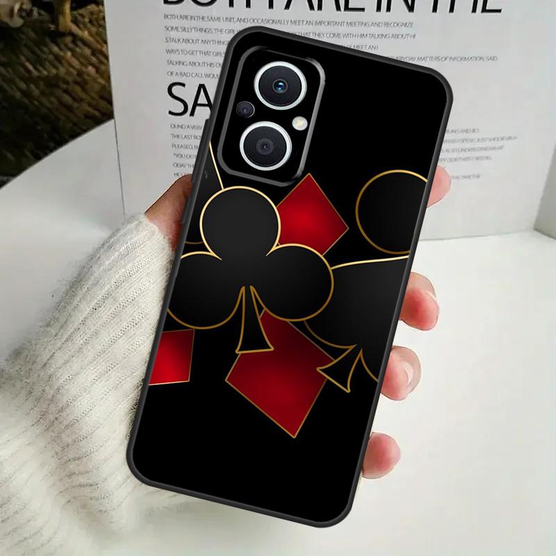 Poker Playing Card Case For OPPO Reno 12F 13F 14F 10 11 12 13 14 Pro 8T 7 8 Lite OPPO Find X6 X5 X8 X9 Pro Cover