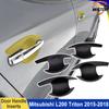 Car Body Kits For Mitsubishi L200 Triton 2015-2018 ABS Matte Black Auto Parts Front&Rear Light Covers Car Exterior Accessorie
