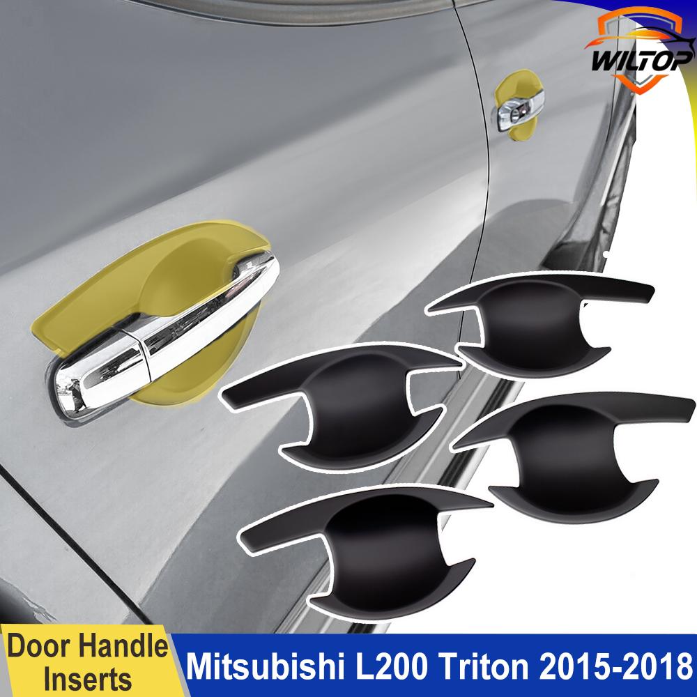 Car Body Kits For Mitsubishi L200 Triton 2015-2018 ABS Matte Black Auto Parts Front&Rear Light Covers Car Exterior Accessorie