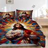 3PCs ReligiousIconography Design Cover Set, Breathable Fabric, Machine Washable (1 Duvet Cover + 2 Pillowcases) (Without Quilt) Yy250911103