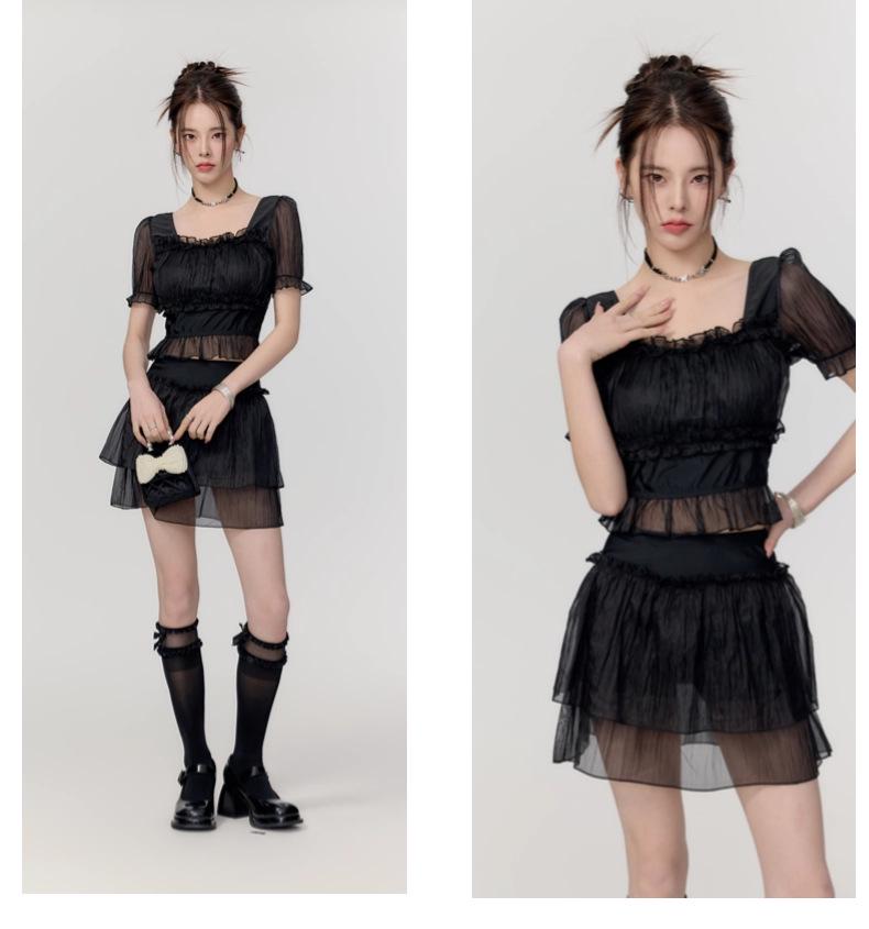 2025 Lace Split Two-Piece Swimsuit: Sexy Mesh Summer Fairy Dress Swimwear for Women