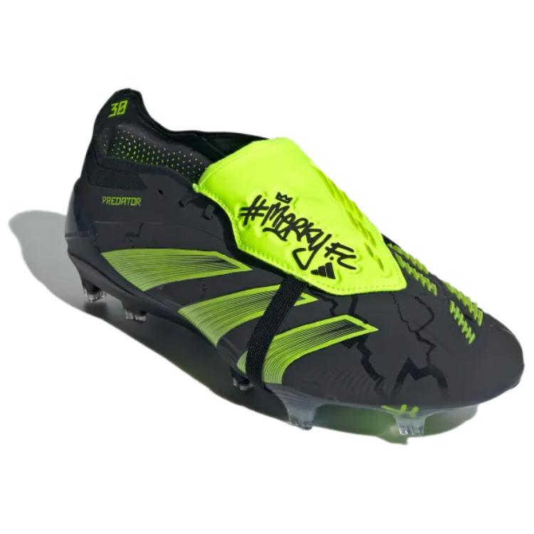 Adidas #MerkyFC X Predator Elite Foldover Tongue FG Black Lucid Lemon Unisex Sneakers Core-Black Cloud-White ID8877