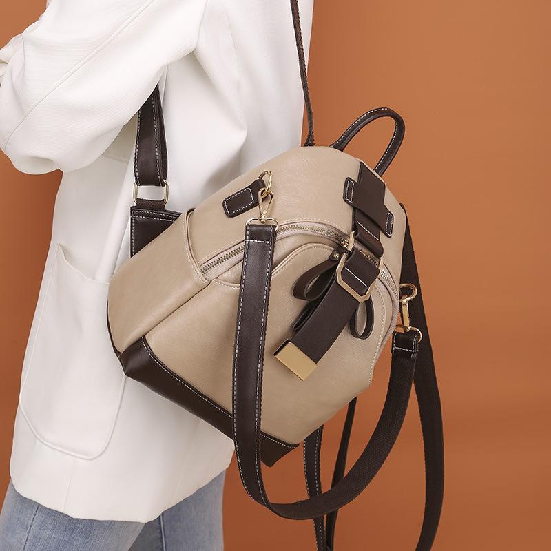 Vintage Backpack For Women High Quality PU Leather School Bag Large Capacity Travel Rucksack