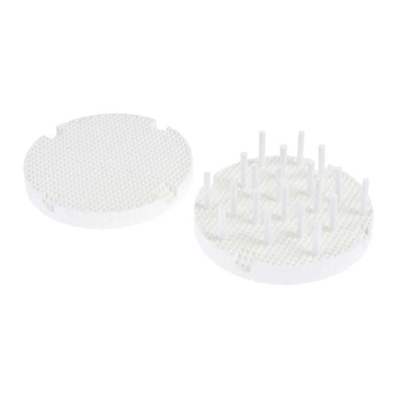 2Pcs Dental Lab Honeycomb Firing Trays With 20Pcs Zirconia Pins Pan Rack Circle