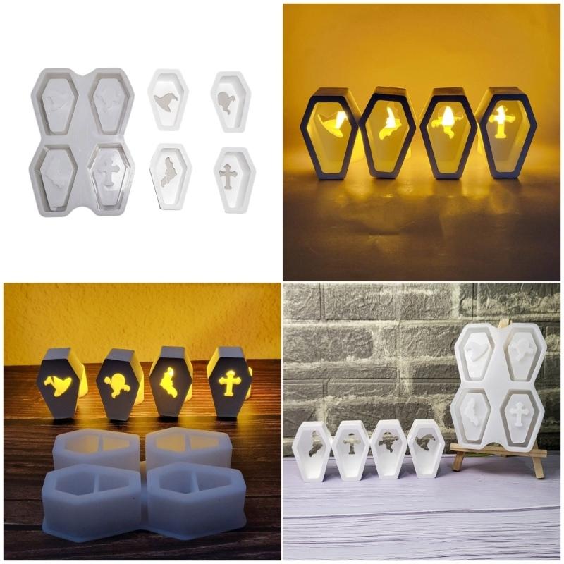 Silikon Sargformformen Halloween Party Dekoration Zubehör Kreativer Schmuck Seife Kerze Bastelwerkzeug Antihaft