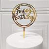 1Pcs Gold Acrylic Letter Happy Birthday Cake Party Supplies Decoration