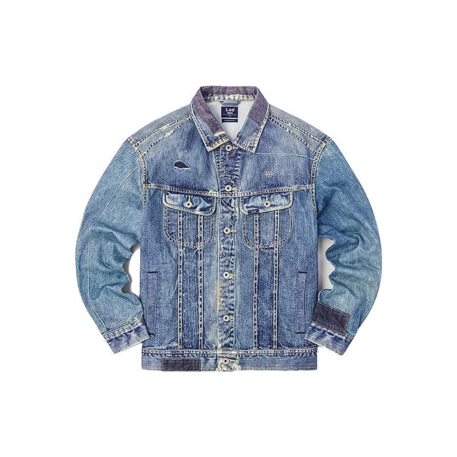 Lee Washed Single Button Loose Denim Jacket Men jackets Light-Blue LMT001517100274-A00581