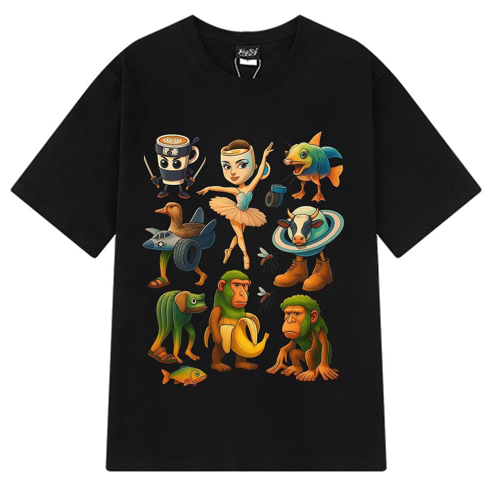 Italian Brainrot Funny Meme Graphic T-shirt Tralalero Tralala Tung Tung Tung Sahur Ballerina Capuchina Brr Brr Patapim T Shirts