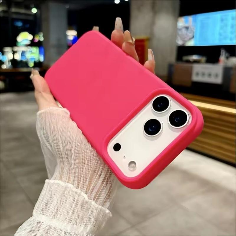 Bright Fluorescent Liquid Silicone Phone Case For iPhone 17 Air 17Pro 16 ProMax Silicone Button Protection Matte Solid Soft Cover