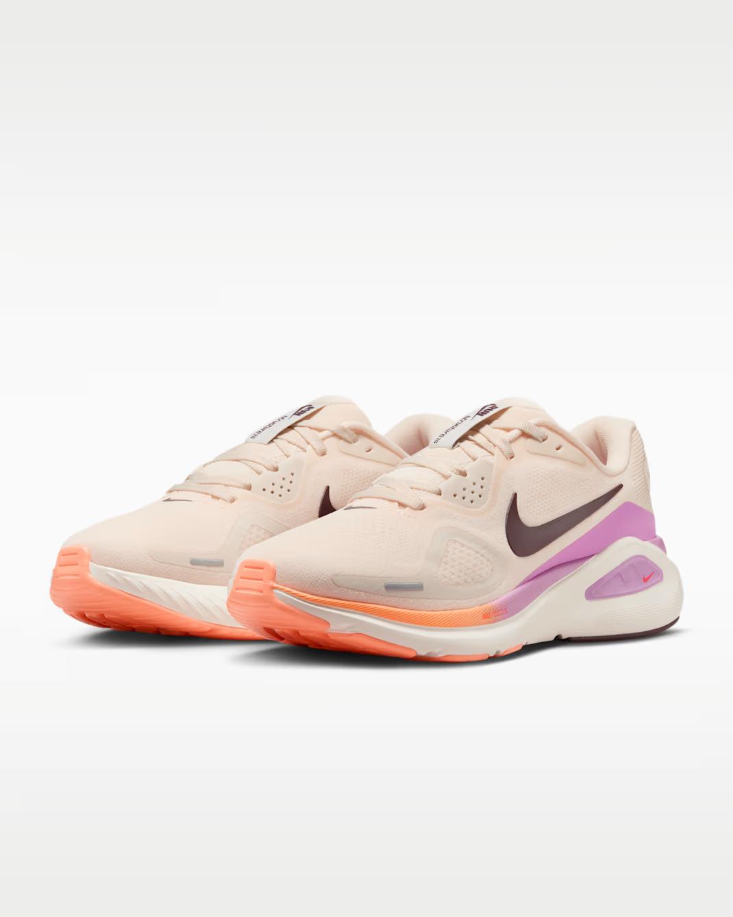 HJ1101-113 Nike Structure 26 Chalk Light Magenta Orange Pulse Tattoo (Women s) 5W
