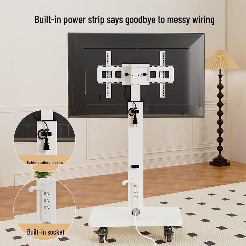 Jundingying Mobile Outdoor TV Stand with Power Strip (26-55 inch)