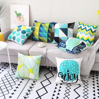Nordic Modern Minimalist Ins Pillowcase Core-free Short Plush Printed Sofa Bedside Tatami Cushion Pillowcase