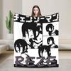 Chainsaw Man Reze Japanese Flannel Blanket  Soft Warm Throw Blanket for Outdoor Picnic Comfortable Bedspread Sofa Bed Cover