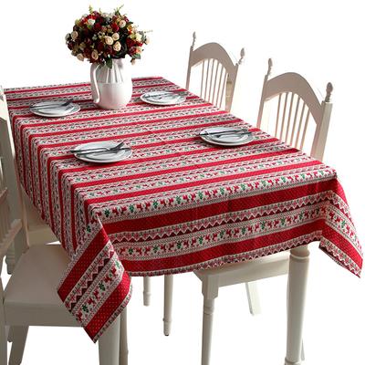 New Year Christmas Rectangular Tablecloth Dining Kitchen Table Decorations For Home Party Table Cover Christmas Ornaments
