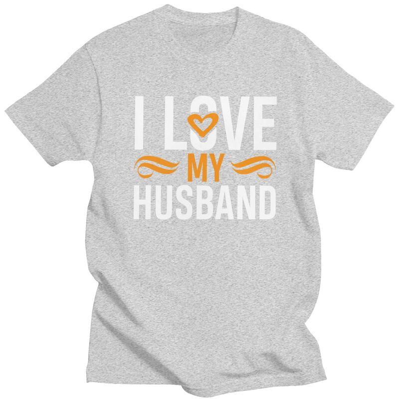 Individuelle Herren I Love My Husband T-Shirts Kurzarm Baumwoll-T-Shirts T-Shirt Lässiges T-Shirt Slim Fit Kleidung
