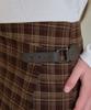 Aueonoseuteljia Vintage Side-Buckle Check Skirt_Brown(O25-Sk12)