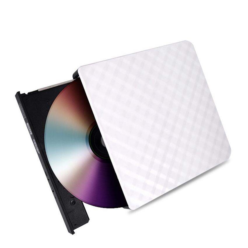 Black White Portable USB 3.0 External DVD Burner CD/DVD ROM CD RW Player Optical Drive Writer Recorder for Laptop Computer PC белый