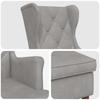 Armchair with Ottoman 2 pcs. Light Gray Velvet