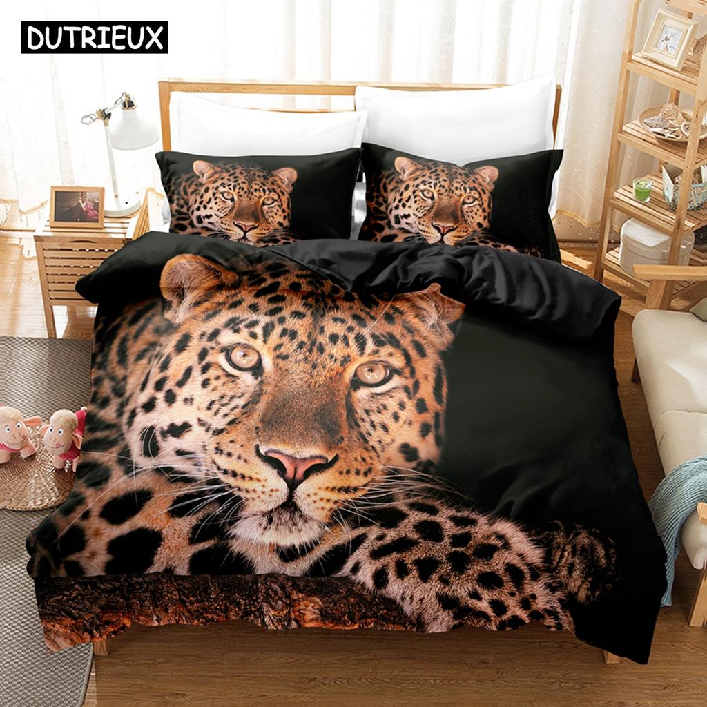 Set Biancheria da Letto 3D Il Leopardo Set Copripiumino Con Federe Letto Singolo Matrimoniale Queen King Biancheria da Letto