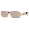 VerSace Brown Mirror Gold Rectangular Men S SunglaSSeS Ve2257 10025a 60