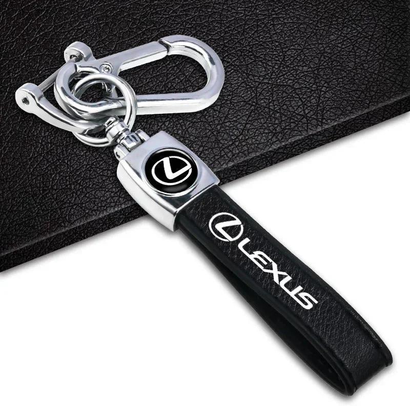 Leather Durable Car Keys Rings Buckle Holder for Lexus Ct200h GX460 GS GX GC ES IS LS LX NX RX RC UX Fsport Keychain accessories