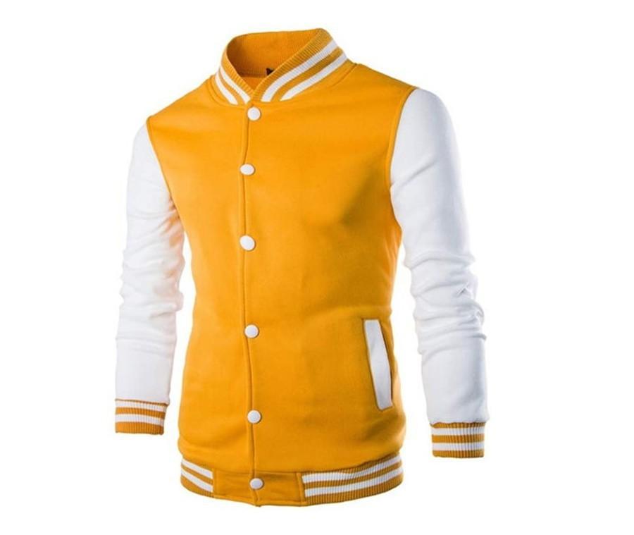 Men S Hooded Baseball Jacket Slim Fit Cardigan Sport Casual Wear