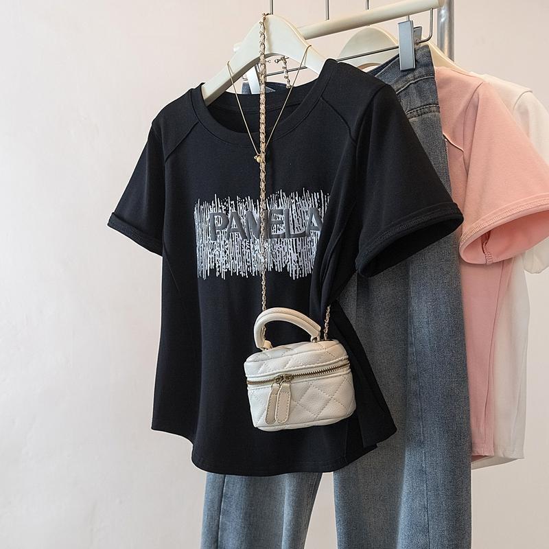 T-shirt for Women Summer Large Size T-shirt Soft Loose Printed Casual Comfortable Pullover T-shirt Top