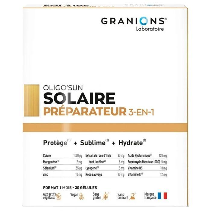 Granions Oligo'Sun - Présparateur Solaire 3-en-1 - 1 Mois - 30 Comprimés