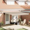 vidaXL Manual Retractable Awning with LED Beige 400x300 Cm 3330608