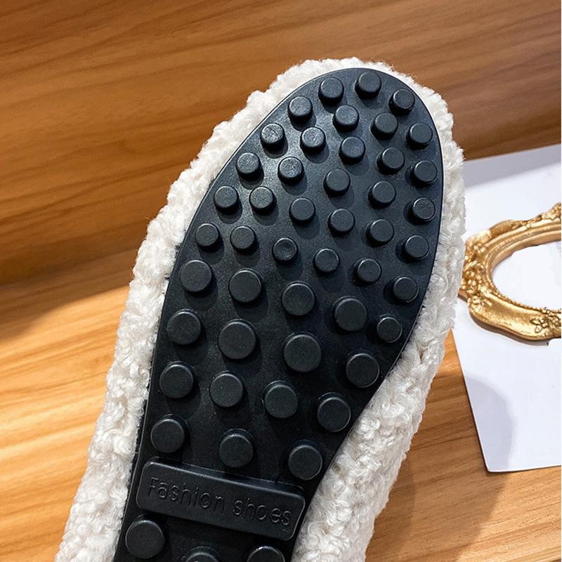 Women's Winter Warm Outdoor Shoes British Style White Snow Boots Casual Flats