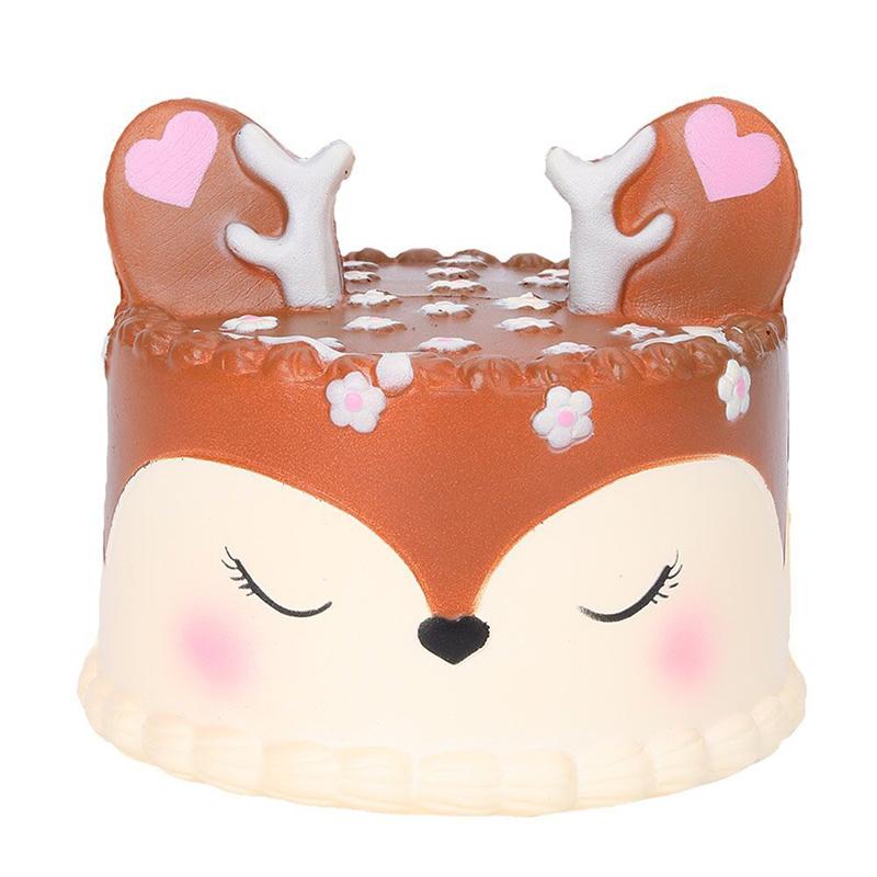 Creative Cartoon Cute Unicorn/Deer Slow Rebound Cake Soft Squeeze Toy Children's Fun Stress Relief Toys Boys Girls Birthday Gift