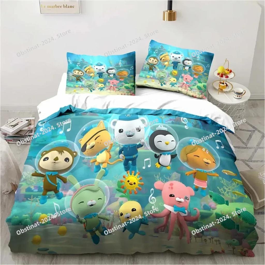 Neues 3D Cartoon Octonauts Bettwäsche-Set Gedrucktes Bettwäsche-Set Mit Kissenbezug Bettdeckenbezug Weich Queen King Size Bettwäsche Zuhause