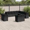 VidaXL Garden Lounge Set with Cushions 13 Pcs Black Braided Resin 3218545