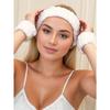 1 Set Skin Care Headband And Wristbands, Puffy Spa Makeup Headband For Face Washing, Soft Headbands For Women,Cute Hair Ties