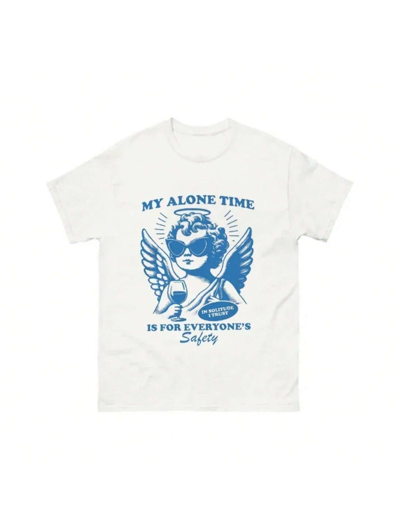 My Alone Time Is For Everyone s Safety Streetwear Tops Short Sleeve Oversized Funny Printed T-Shirts Korean Fashion Graphic Tees S разноцветный