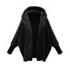 Autumn and Winter Women's Solid Color Long-sleeved Hooded Loose Plush Jacket Women
