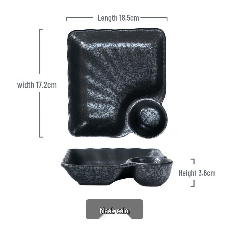 Ceramic Dumpling Plate with Vinegar Dish