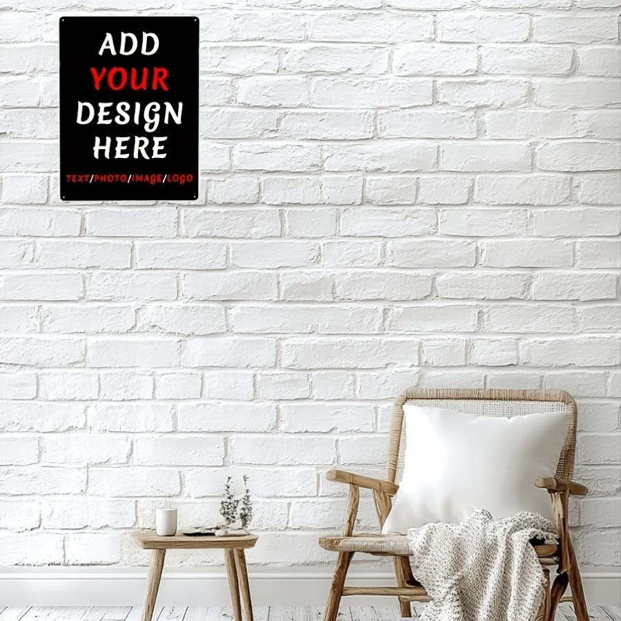 Custom Metal Tin Sign 8x12 Inch Personalized Photo Text Logo Wall Decor Gift