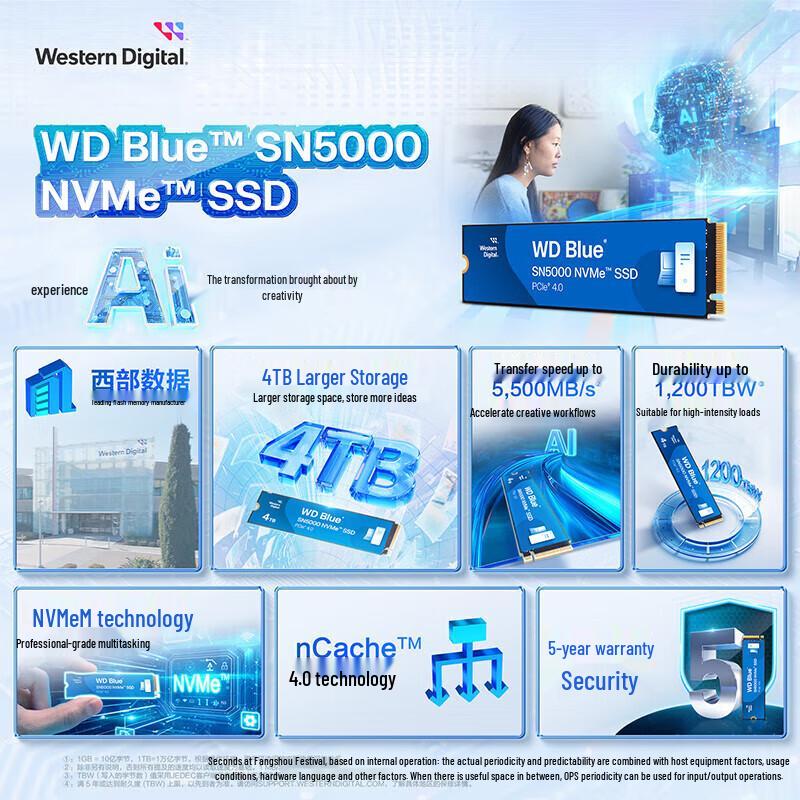 Western Digital WD Blue SN5000 NVMe M.2 PCIe 4.0 SSD
