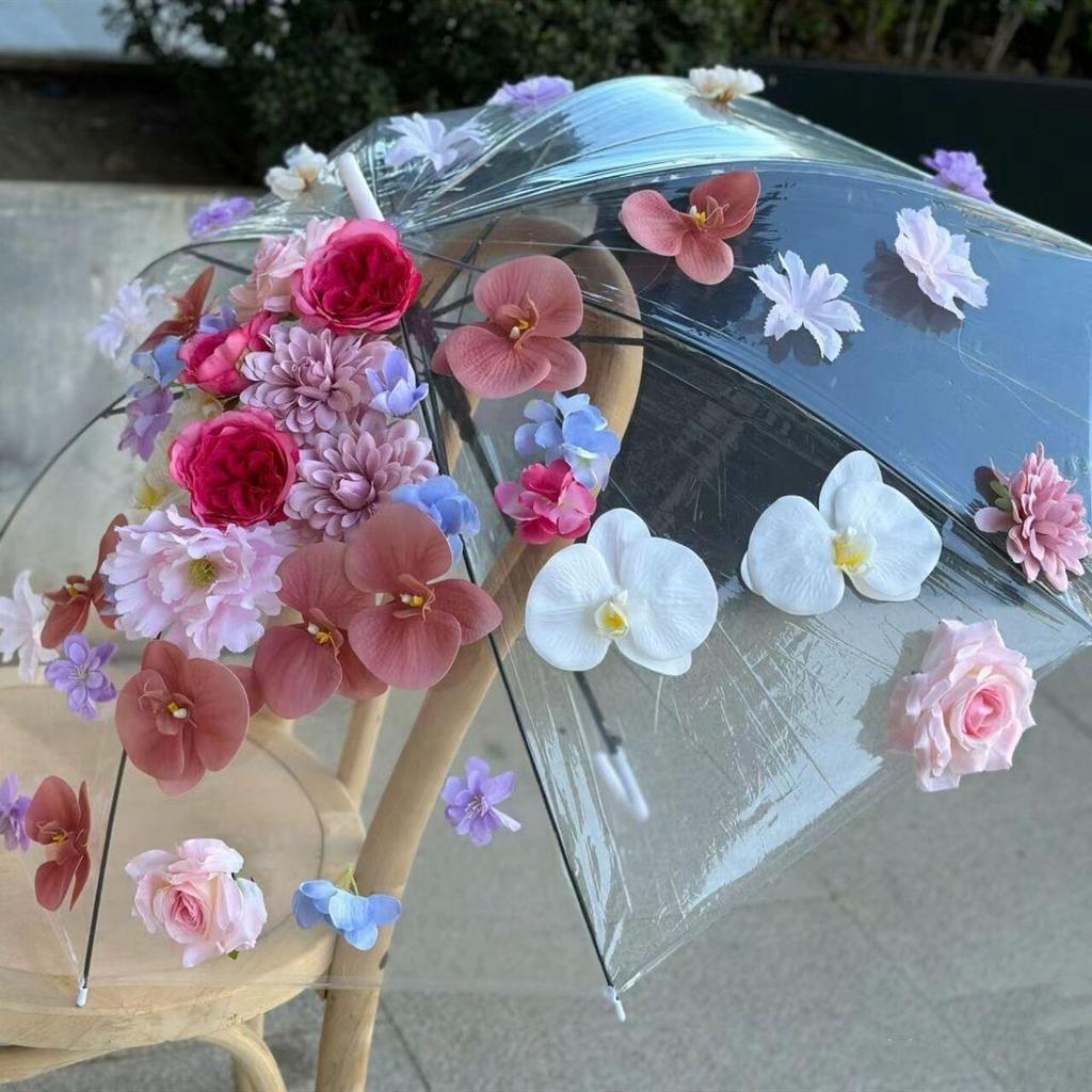 Çocuklar ve Yetişkinler İçin Orijinal Bahar Çiçekli Şemsiye - Hanfu Fotoğrafçılığı ve Podyumlar İçin İdeal.