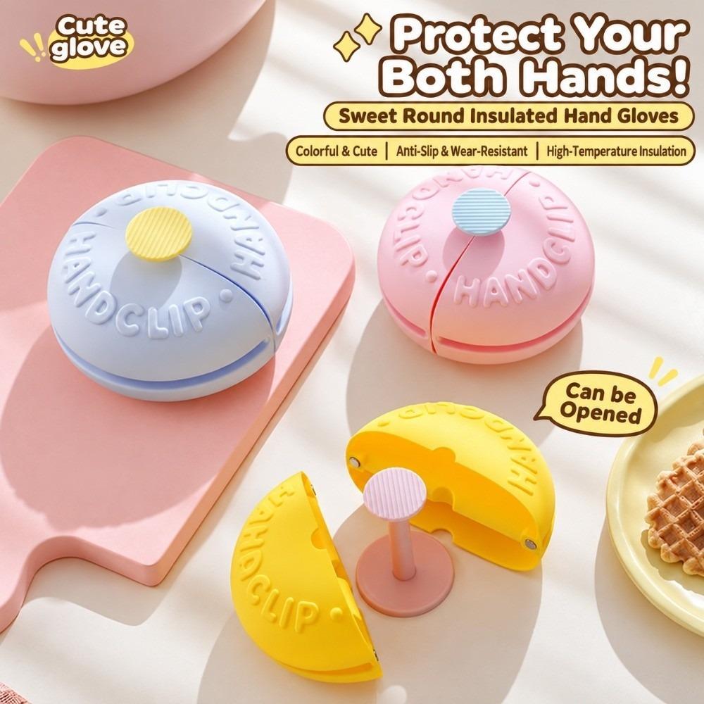 Silicone Heat Resistant Gloves Non-Slip Oven Mitts Sweet Donut Insulated Gloves Cooking