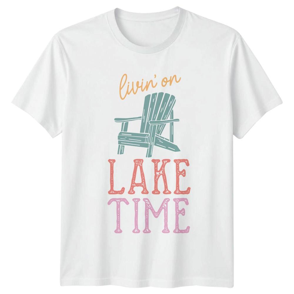 Livin On Lake Time Adirondack Chair Nature Lover Lake TShirt S