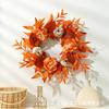 Harvest Wreath With Pumpkin Sunflower Artificial Maple Leaves Halloween Decor