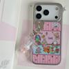 Pink Striped Rabbit Family iPhone Case for 14/15/16 Pro Max/17 - New Style for Girls
