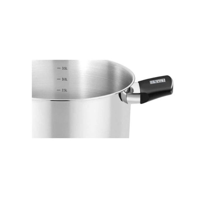 Olla Monix Acero Inoxidable 20cm Baquelita Tapa Cristal Compatible Inducción