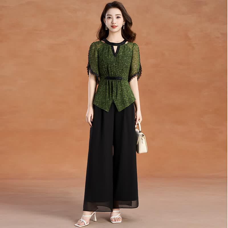 Keberei Damen Elegantes Sommer Zweiteiliges Set