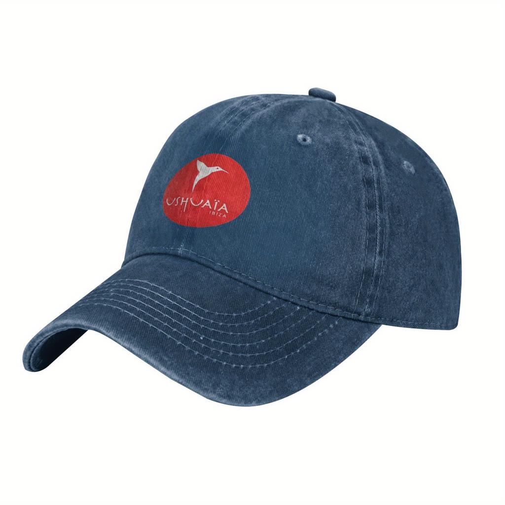 Ushuaia Ibiza Vintage Baseball Cap Lightweight Outdoor Hat Black with Red SixPanel Design for Mens Casual Driving Hiking